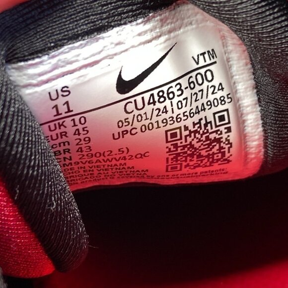 Nike Air VaporMax Plus Size 11 Men University Red Black CU4863-600 - Picture 7 of 7